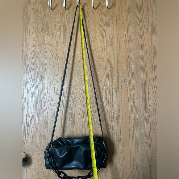 Expressions NYC Vegan Leather Black Crossbody Puff Clutch Purse with Chain - Picture 9 of 10